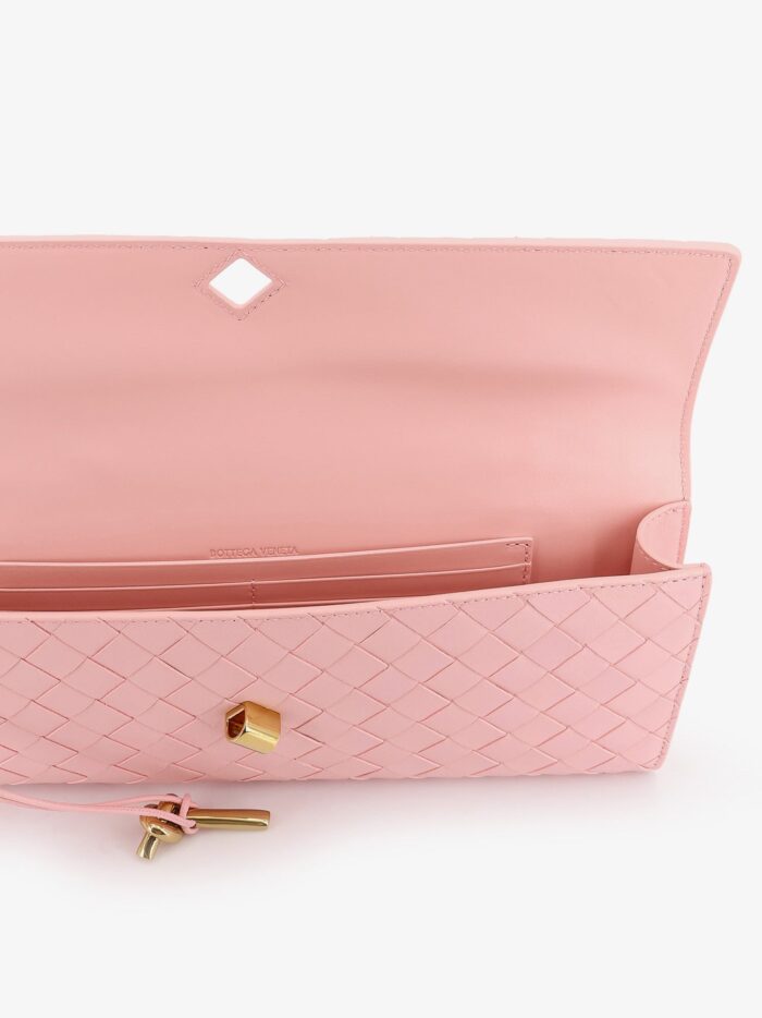 Bottega Veneta Leather Andiamo Clutch With Intrecciato Motif