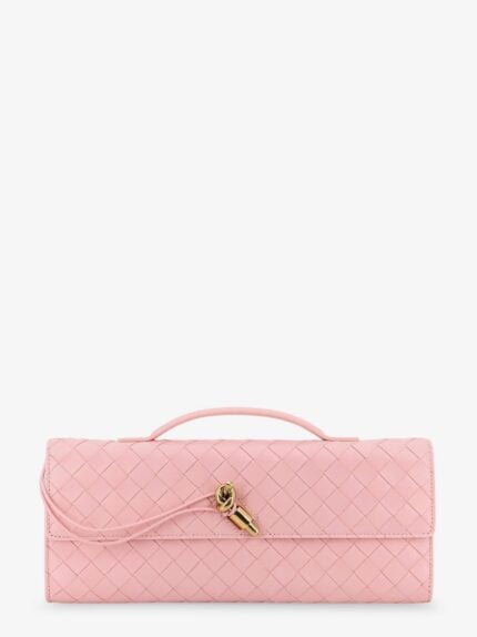 Bottega Veneta Leather Andiamo Clutch With Intrecciato Motif