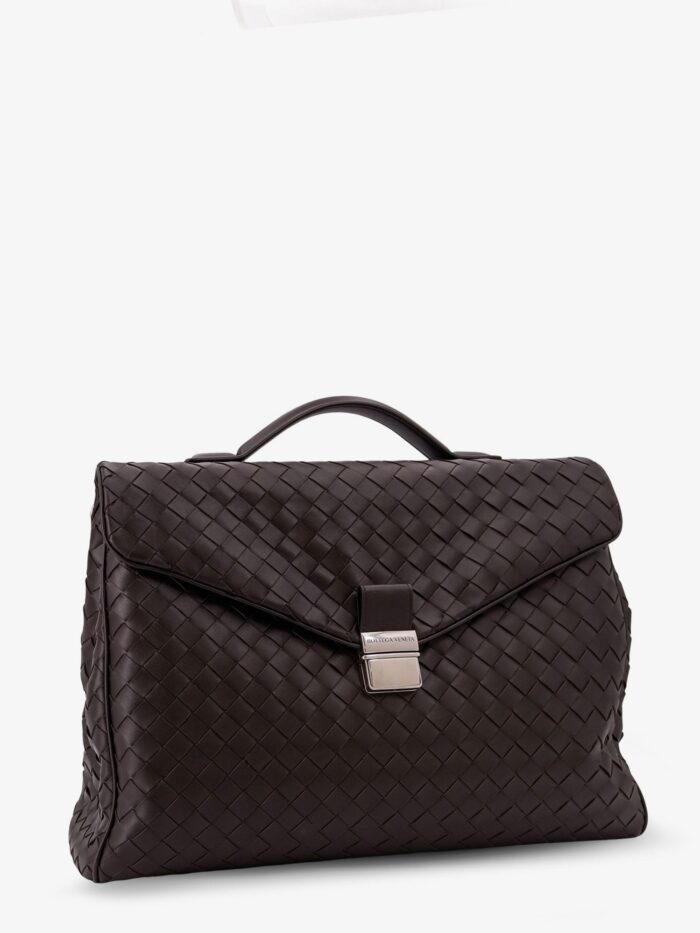 Bottega Veneta Leather Archivist Business Bag With Intrecciato Pattern