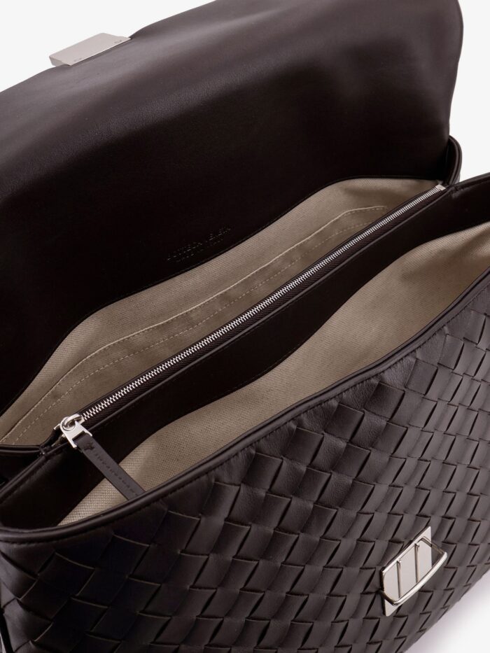 Bottega Veneta Leather Archivist Business Bag With Intrecciato Pattern