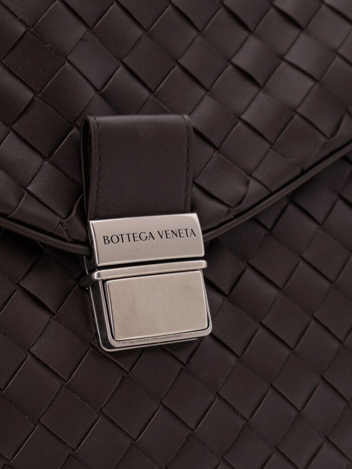 Bottega Veneta Leather Archivist Business Bag With Intrecciato Pattern