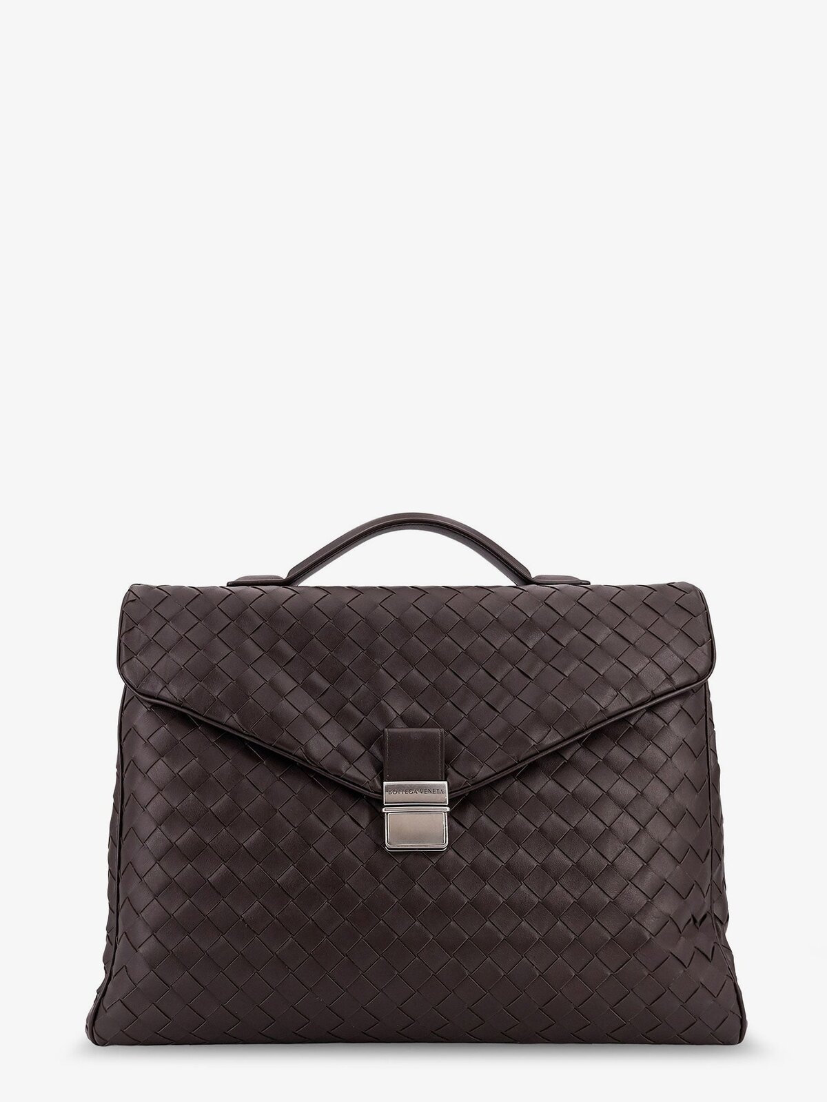 Bottega Veneta Leather Archivist Business Bag With Intrecciato Pattern