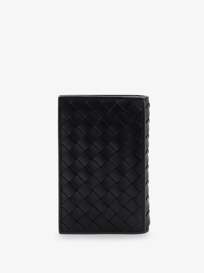Bottega Veneta Leather Card Holder With Intrecciato Motif