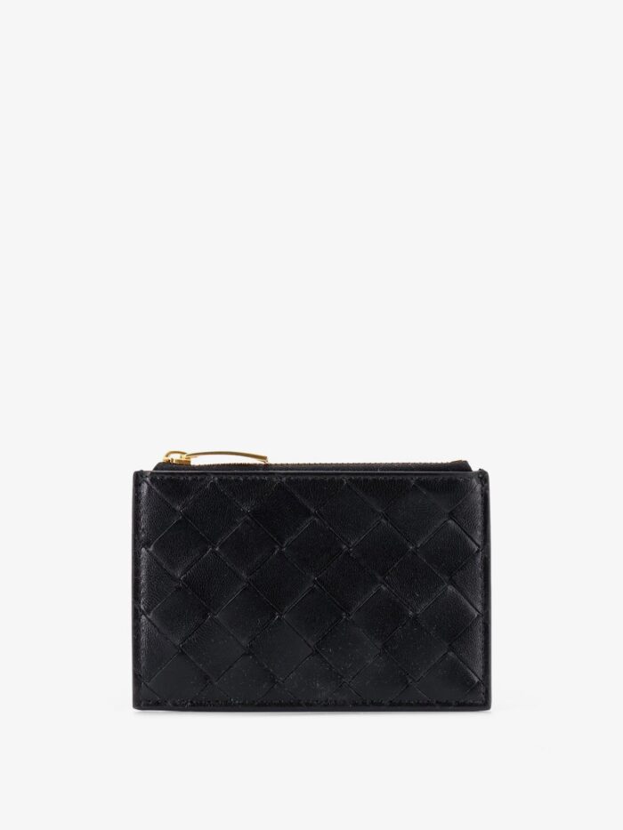 bottega veneta leather card holder with intrecciato motif Bottega Veneta Leather Card Holder With Intrecciato Motif