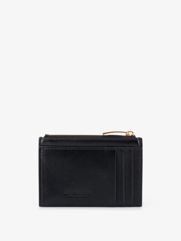 Bottega Veneta Leather Card Holder With Intrecciato Motif