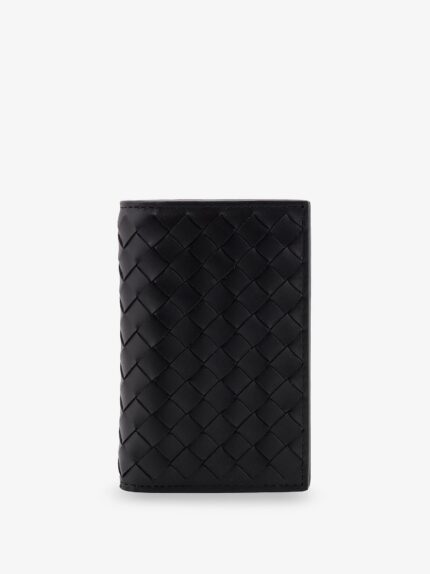 Bottega Veneta Leather Card Holder With Intrecciato Motif