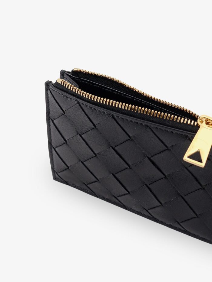 Bottega Veneta Leather Card Holder With Intrecciato Motif