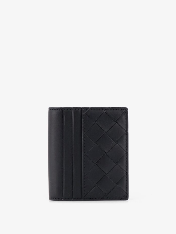 bottega veneta leather card holder with intrecciato motif Bottega Veneta Leather Card Holder With Intrecciato Motif