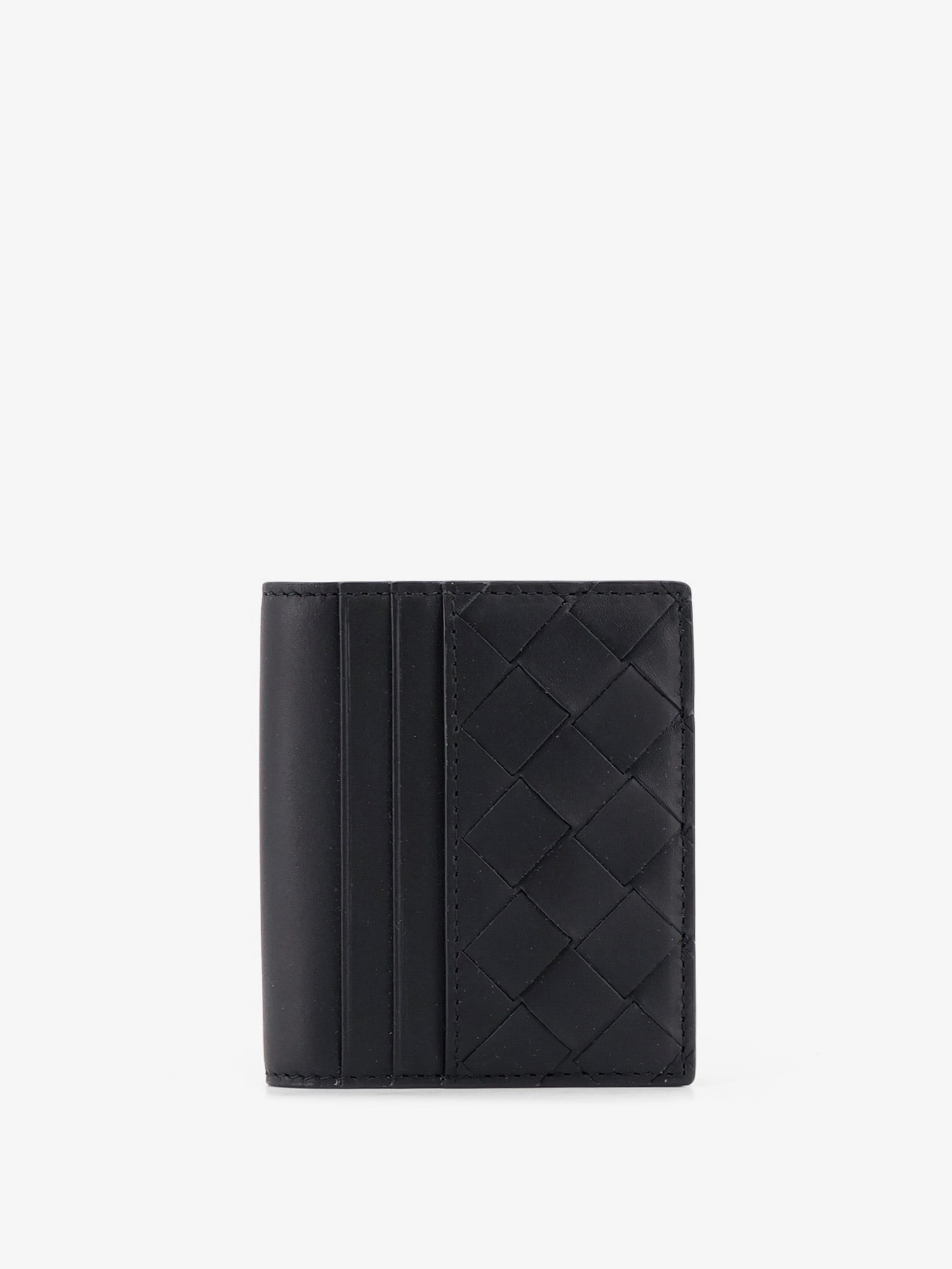 Bottega Veneta Leather Card Holder With Intrecciato Motif