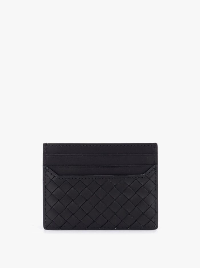 Bottega Veneta Leather Card Holder With Woven Fabric