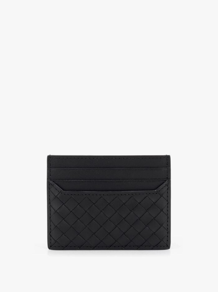 Bottega Veneta Leather Card Holder With Woven Fabric