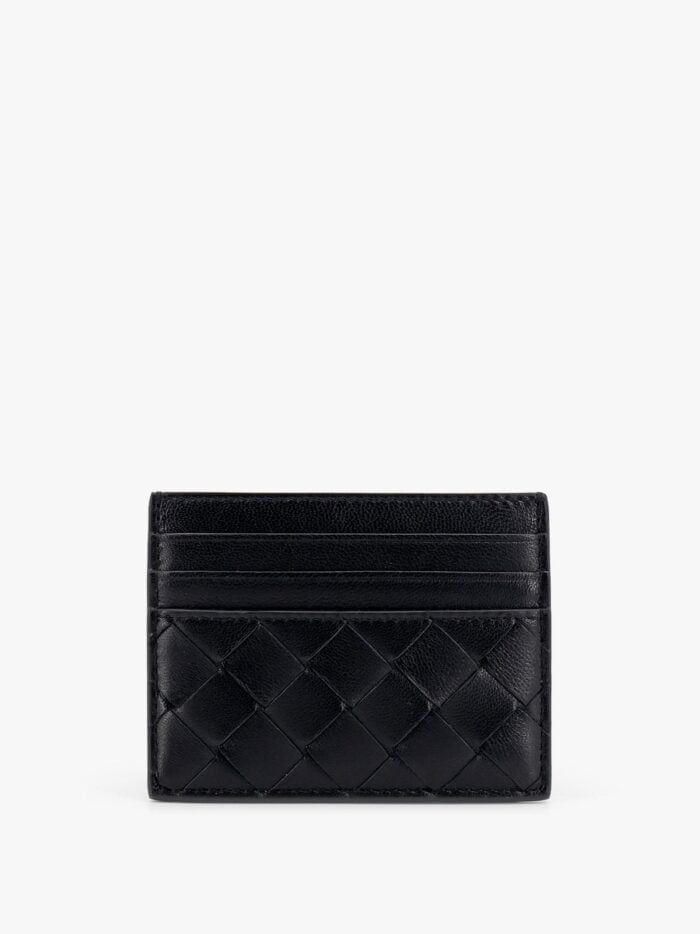 Bottega Veneta Leather Card Holder With Woven Pattern