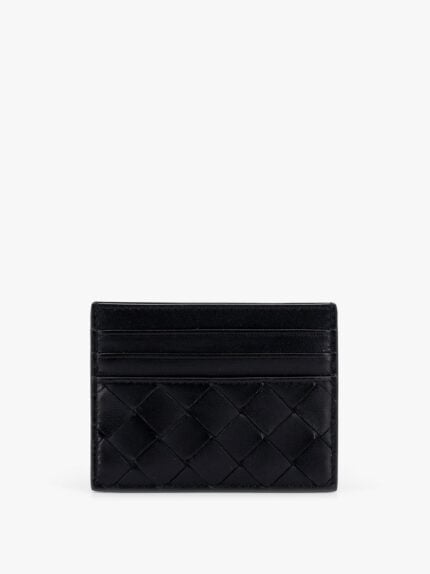 Bottega Veneta Leather Card Holder With Woven Pattern