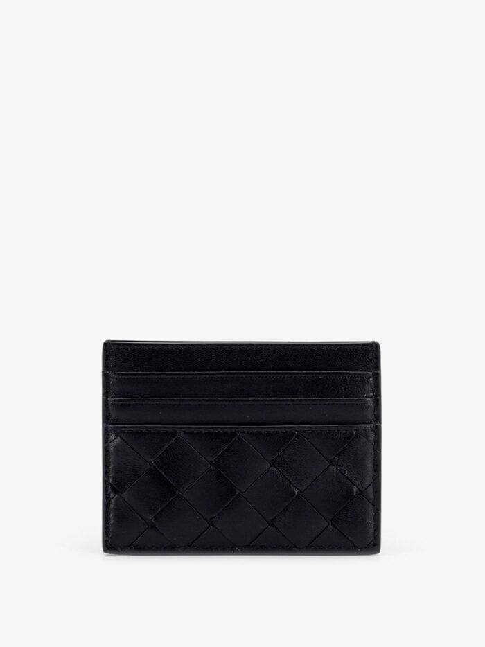 Bottega Veneta Leather Card Holder With Woven Pattern