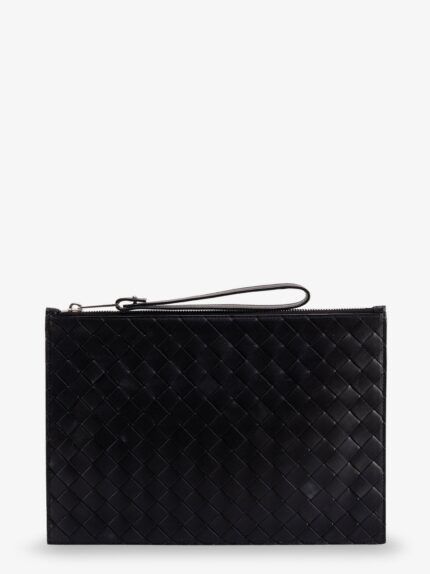 Bottega Veneta Leather Clutch With Intrecciato Motif