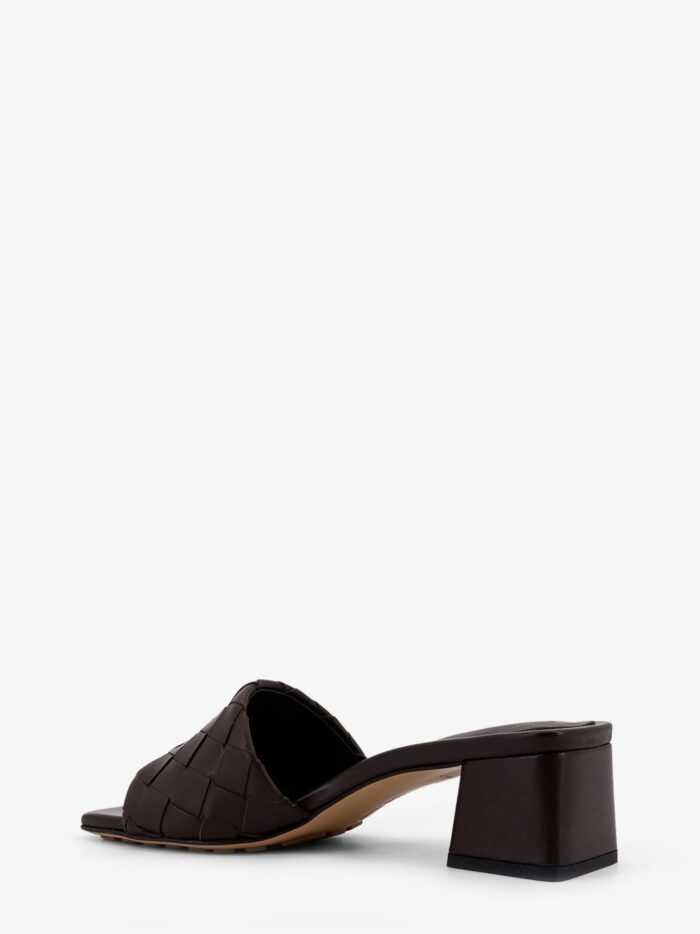 Bottega Veneta Leather Heel Sandals With Intrecciato Motif