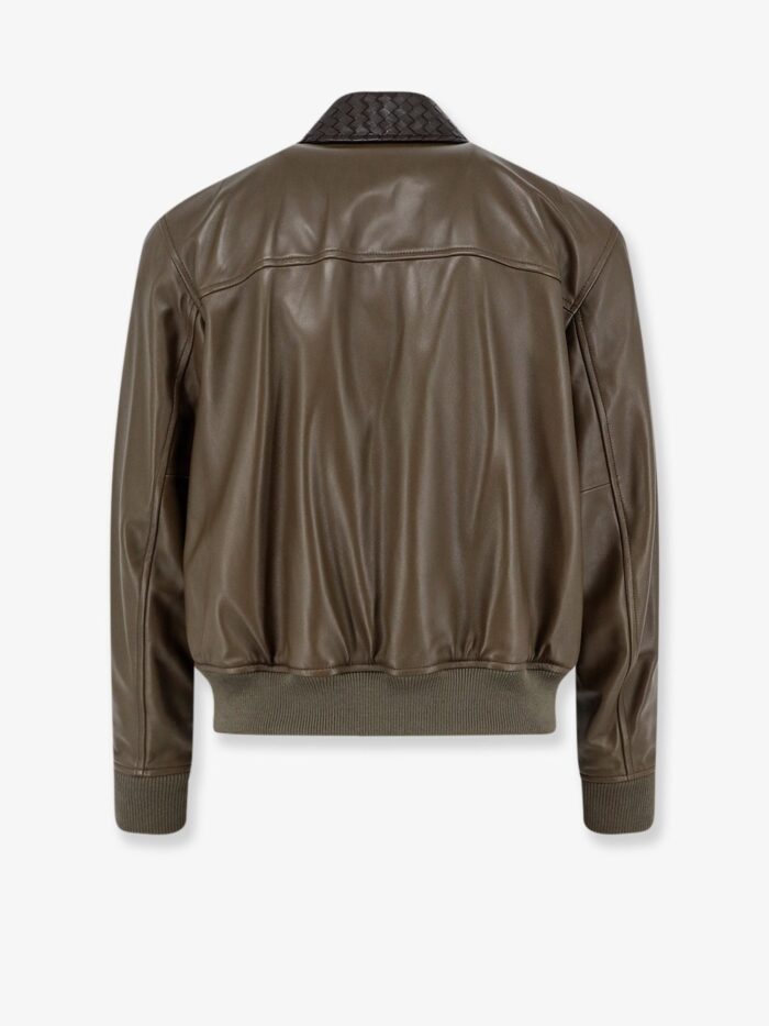 Bottega Veneta Leather Jacket With Ibntrecciato Detail