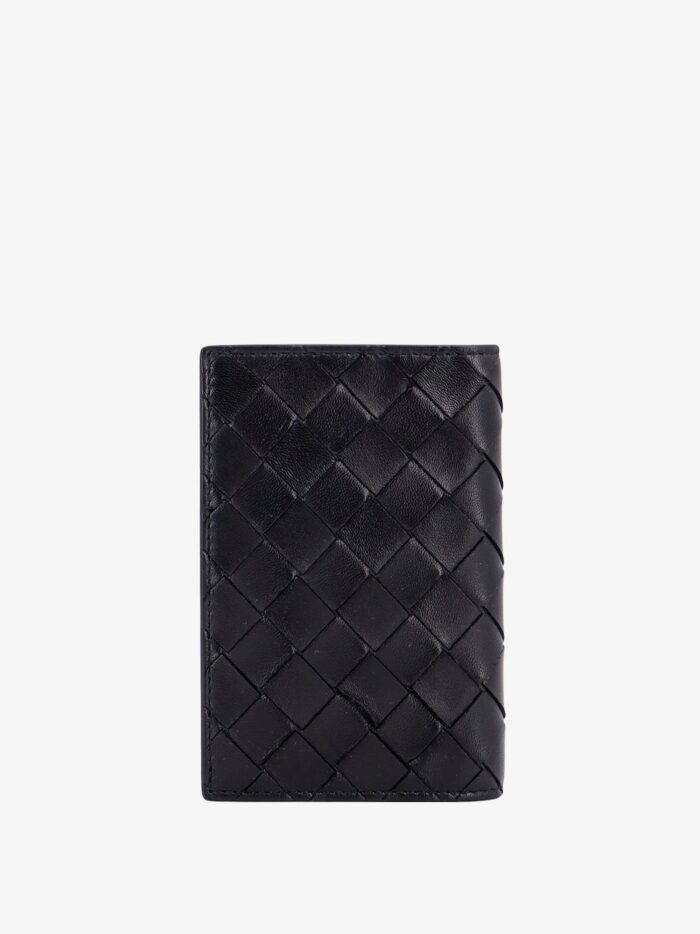 Bottega Veneta Leather Passport Case With Intrecciato Motif