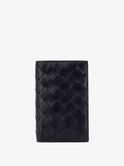 Bottega Veneta Leather Passport Case With Intrecciato Motif