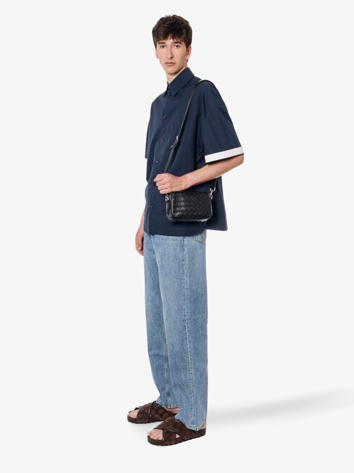 Bottega Veneta Leather Shoulder Bag With Intrecciato Motif