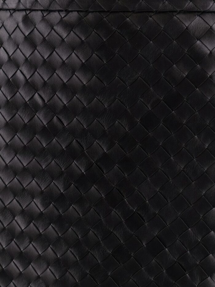 Bottega Veneta Leather Skirt With Intrecciato Motif