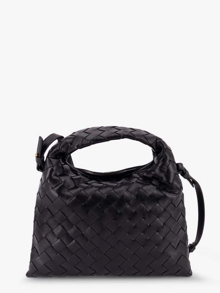 Bottega Veneta Mini Hop Leather Crossbody Bag With Intrecciato Pattern