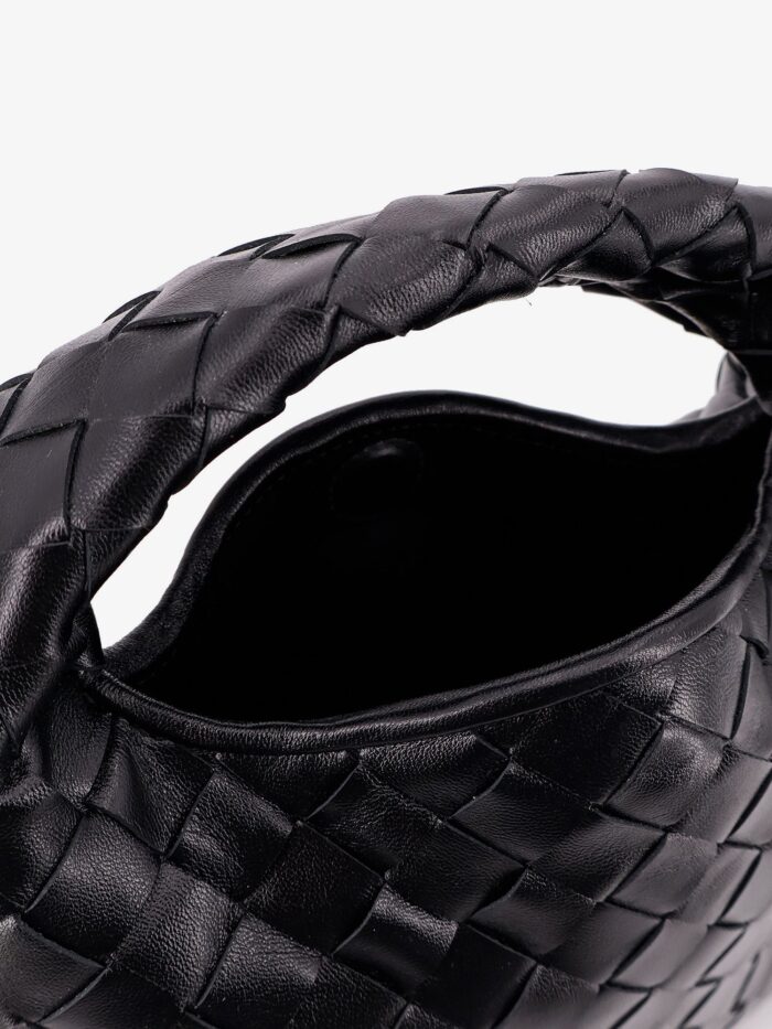 Bottega Veneta Mini Hop Leather Crossbody Bag With Intrecciato Pattern