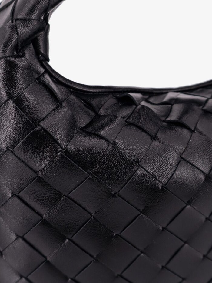 Bottega Veneta Mini Hop Leather Crossbody Bag With Intrecciato Pattern