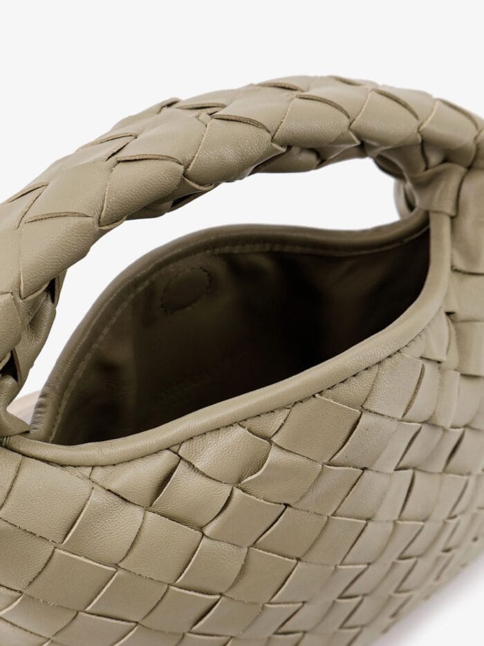 Bottega Veneta Mini Hop Leather Crossbody Bag With Intrecciato Pattern