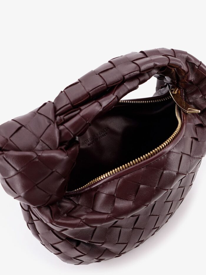 Bottega Veneta Mini Jodie Leather Handbag With Intrecciato Motif
