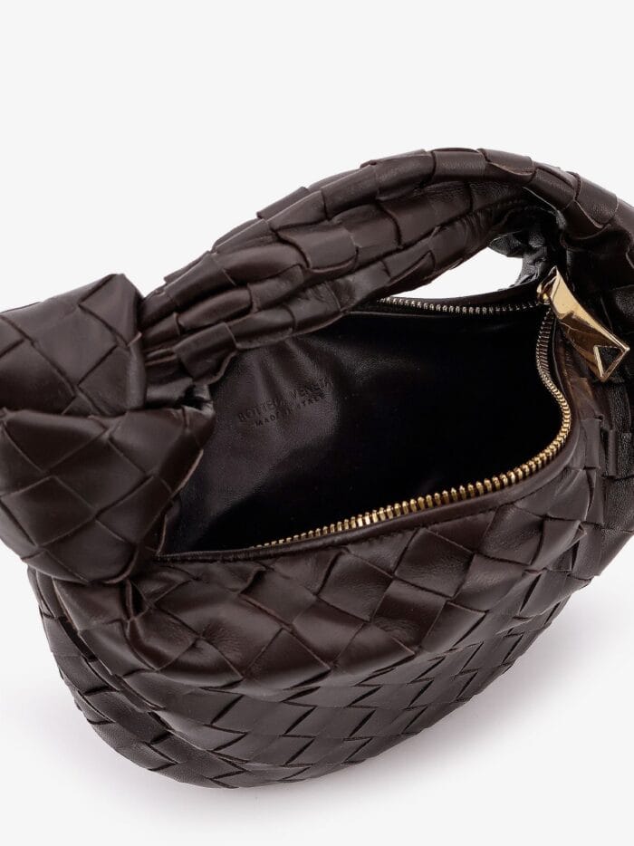 Bottega Veneta Mini Jodie Leather Handbag With Intrecciato Motif