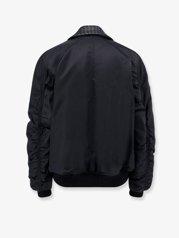 Bottega Veneta Nylon Jacket With Intrecciato Leather Collar