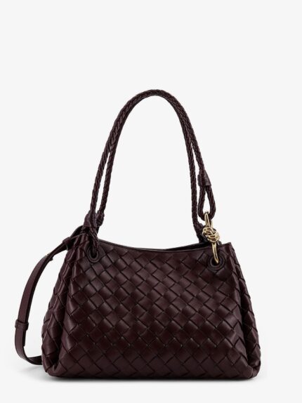 Bottega Veneta Parachute Leather Shoulder Bag With Intrecciato Motif
