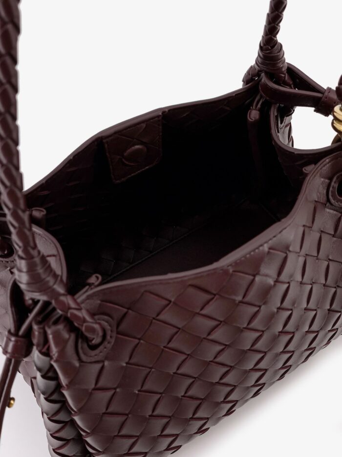 Bottega Veneta Parachute Leather Shoulder Bag With Intrecciato Motif