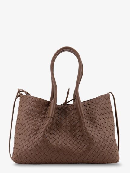 Bottega Veneta Pinacoteca Leather Handbag With Intrecciato Motif