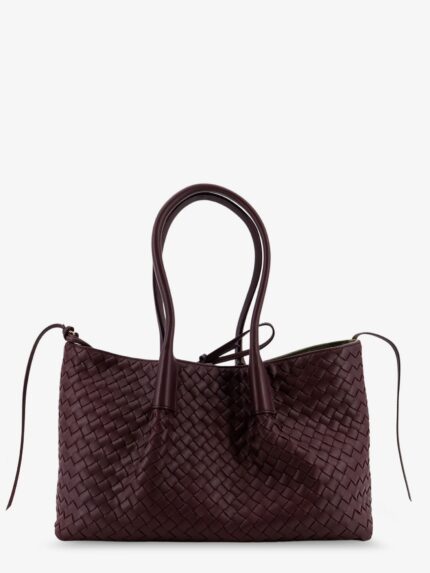 Bottega Veneta Pinacoteca Leather Handbag With Intrecciato Motif