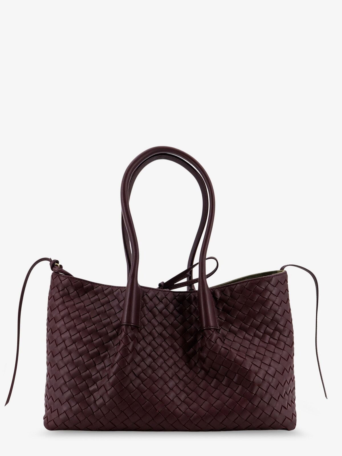 Bottega Veneta Pinacoteca Leather Handbag With Intrecciato Motif