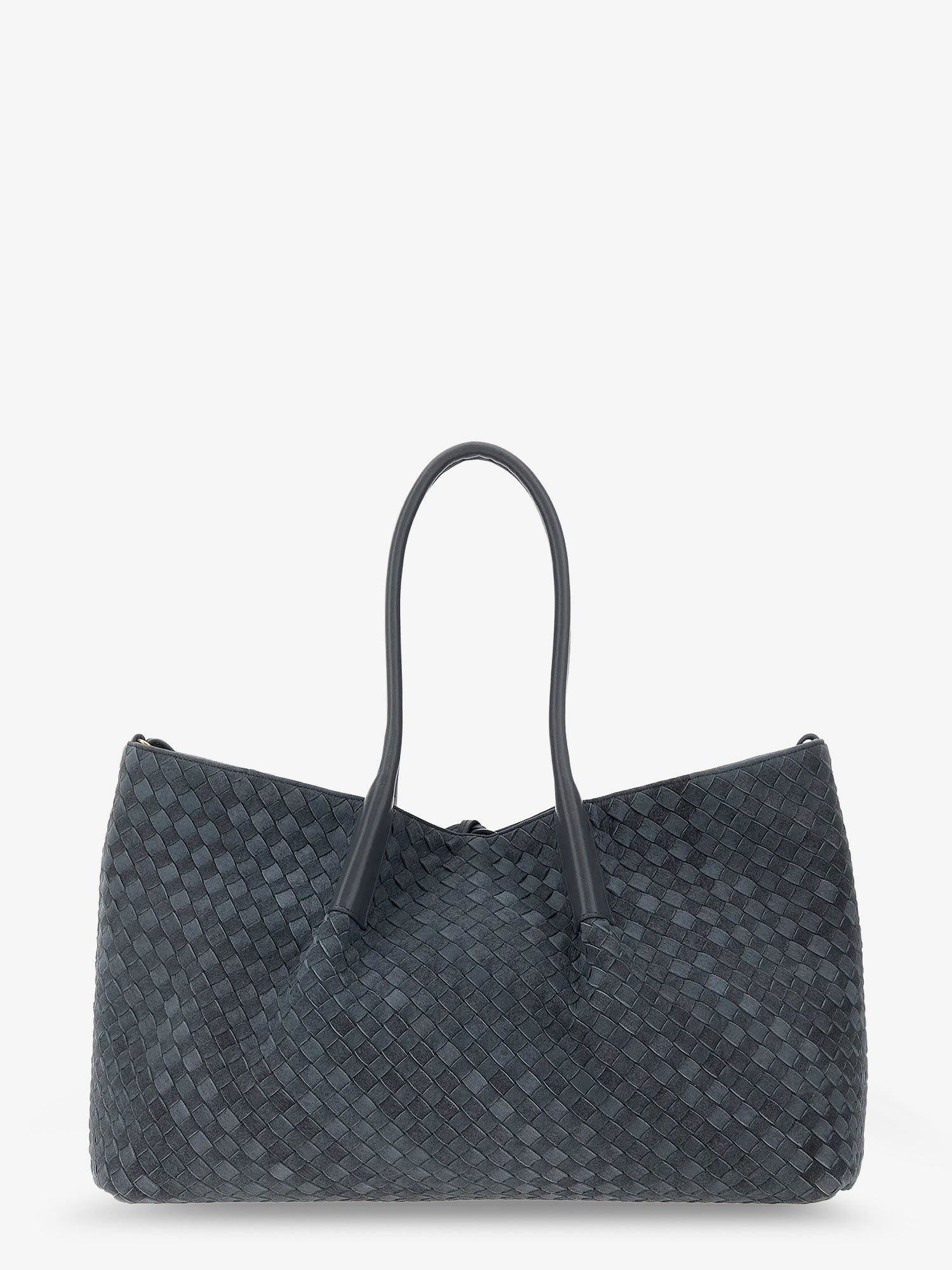 Bottega Veneta Pinacoteca Suede Handbag With Intrecciato Motif