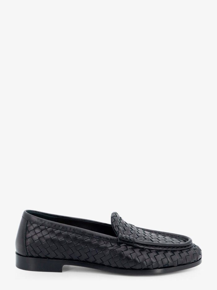 bottega veneta silenzio leather loafers with intrecciato motif Bottega Veneta Silenzio Leather Loafers With Intrecciato Motif