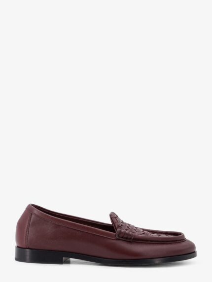 Bottega Veneta Silenzio Leather Loafers With Intrecciato Pattern