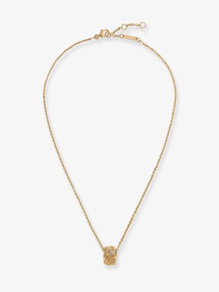 Bottega Veneta Silver Necklace With Intreccio Pendant