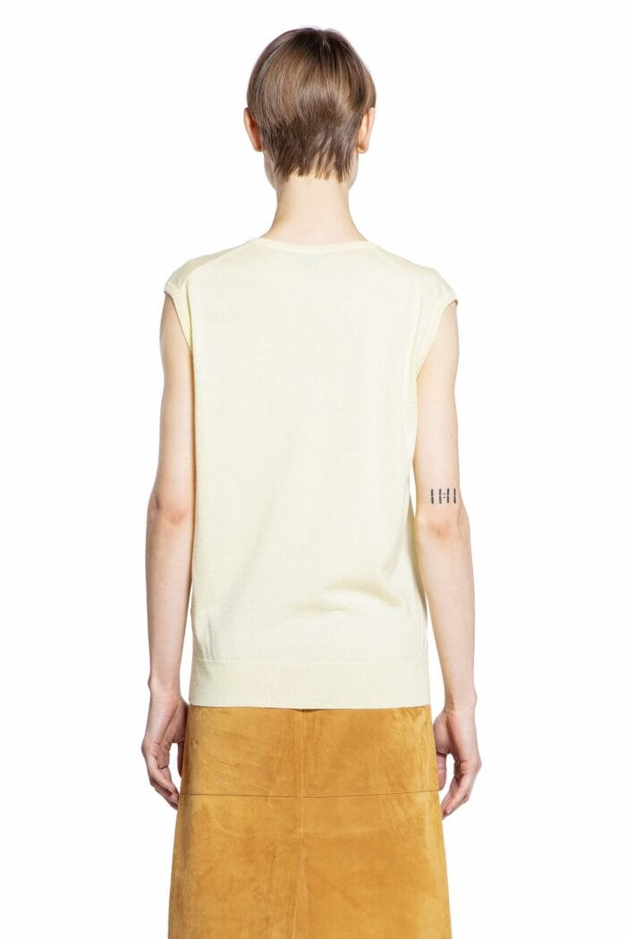 BOTTEGA VENETA Sleeveless V-neck Sweater In Fluid Cashmere