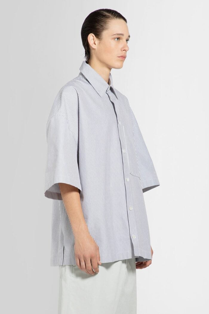 BOTTEGA VENETA Striped Cotton Overshirt With Bv Embroidery