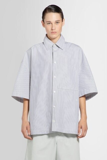 BOTTEGA VENETA Striped Cotton Overshirt With Bv Embroidery