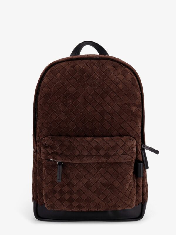 Bottega Veneta Suede Backpack With Intrecciato Motif