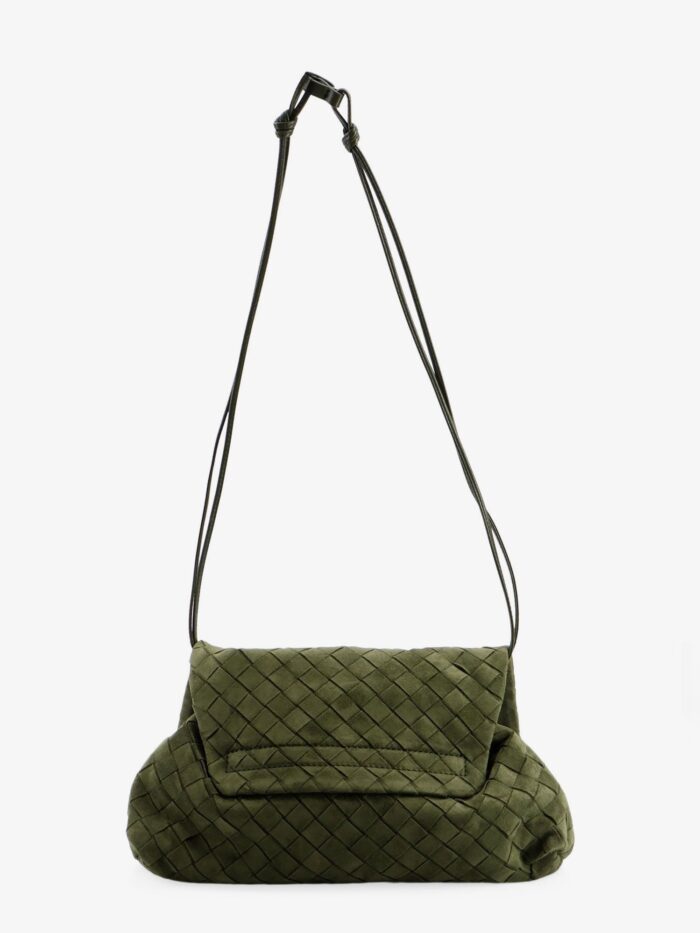 Bottega Veneta Suede Giorno Shoulder Bag With Intrecciato Pattern