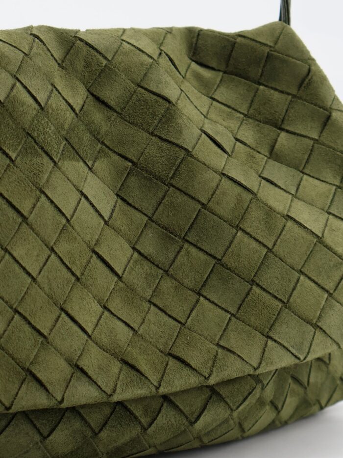 Bottega Veneta Suede Giorno Shoulder Bag With Intrecciato Pattern