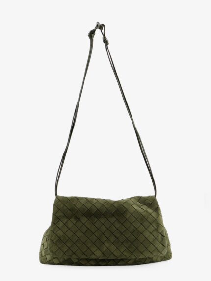 Bottega Veneta Suede Giorno Shoulder Bag With Intrecciato Pattern