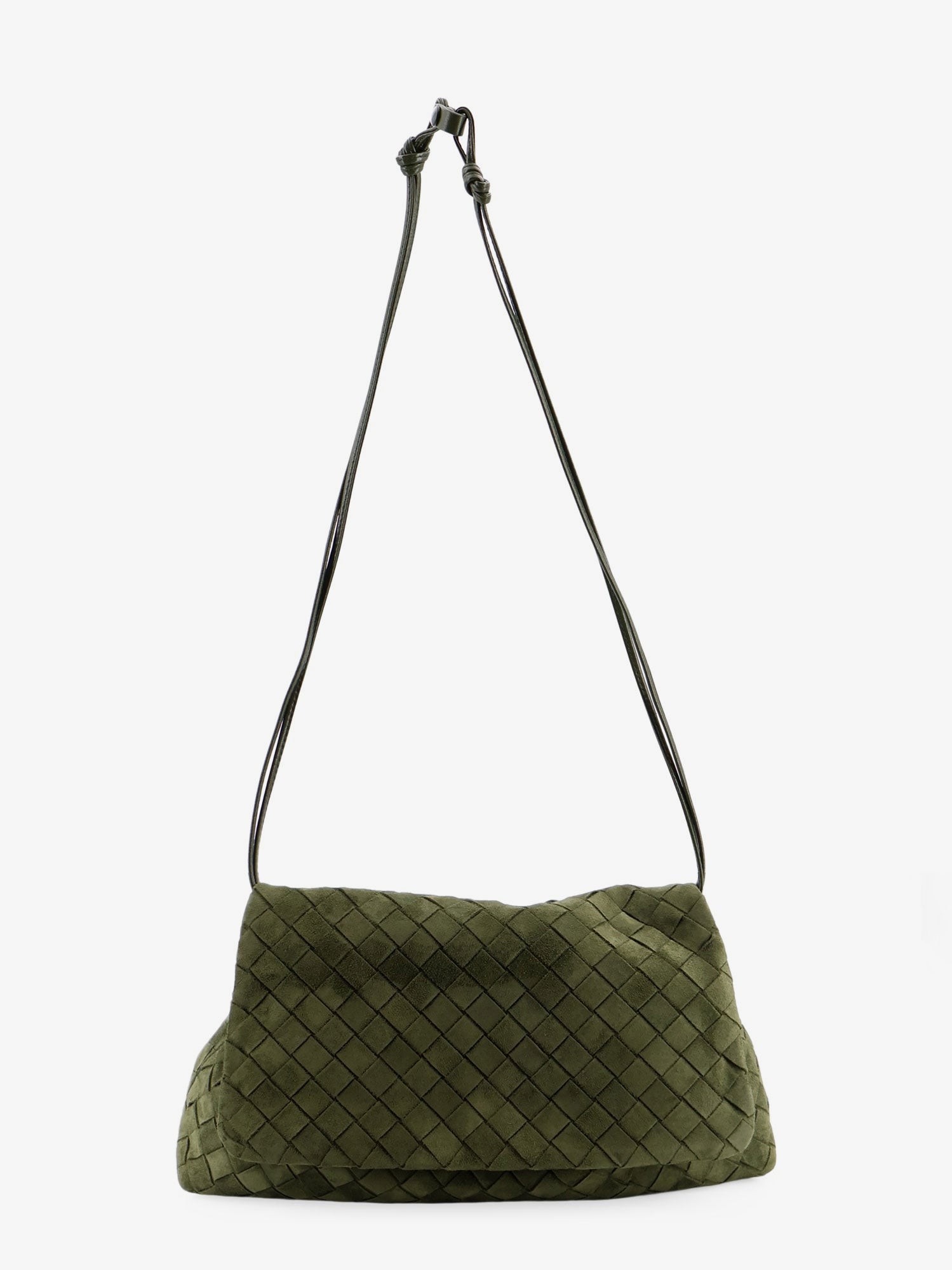 Bottega Veneta Suede Giorno Shoulder Bag With Intrecciato Pattern