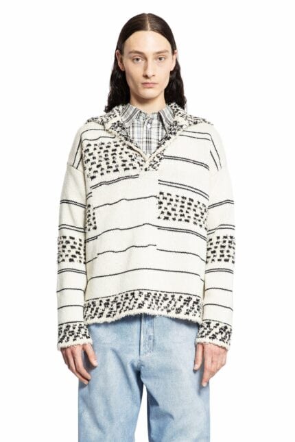 BOTTEGA VENETA Textured Stripes Polo Sweater